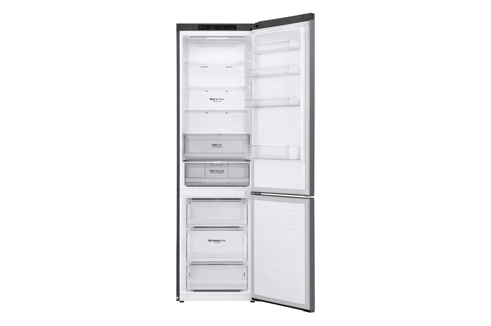 LG Kühl-Gefrierkombination | 384 Liter Nutzinhalt | Energieeffizienzklasse C | Dark Graphite | 203cm | Inverter-Linearkompressor | GBP62DSNCN, GBP62DSNCN